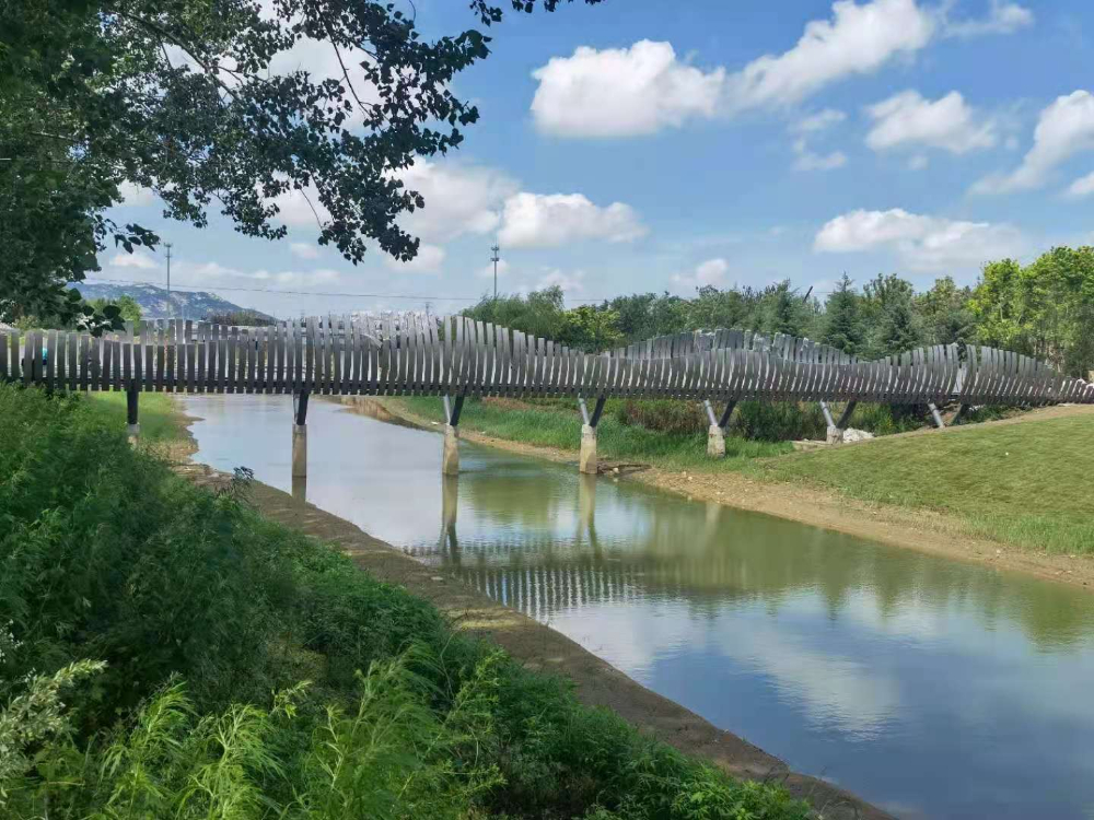 煙臺橋梁景觀工程八角河公園破繭橋施工中，敬請期待！—煙臺旭升鋼構(gòu)